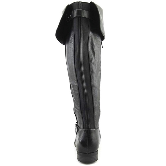 Black Chic Versatile Over The Knee Cuffed Boots - Picture 4 of 5